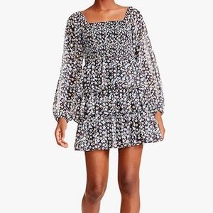 Madden Girl Floral Tripple Ruffle Smocked Dress